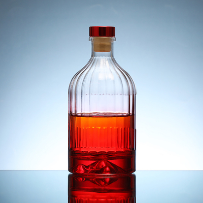 슈퍼 플린트 유리 기본 재료 위스키 병 350ml 500ml 700ml 750ml 코크 톱 캡