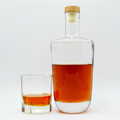 위스키 브랜디 테킬라 진 보드카를 위한 500ml 750ml 맞춤형 선명한 유리 병