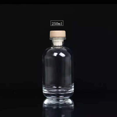 250ml 375ml 빈 나무 코크 위스키 브랜디 스피릿 와인 보드카 술 유리 병
