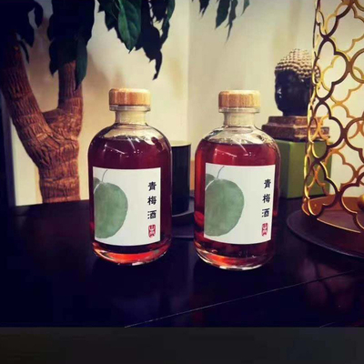 250ml 375ml 빈 나무 코크 위스키 브랜디 스피릿 와인 보드카 술 유리 병