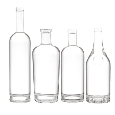 맞춤형 모양 750ml 보드카 음주 유리 병 스크루 캡과 코크 밀폐 유형
