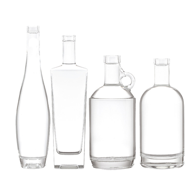 맞춤형 모양 750ml 보드카 음주 유리 병 스크루 캡과 코크 밀폐 유형