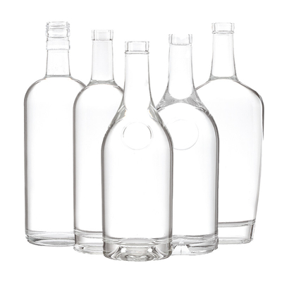 맞춤형 모양 750ml 보드카 음주 유리 병 스크루 캡과 코크 밀폐 유형
