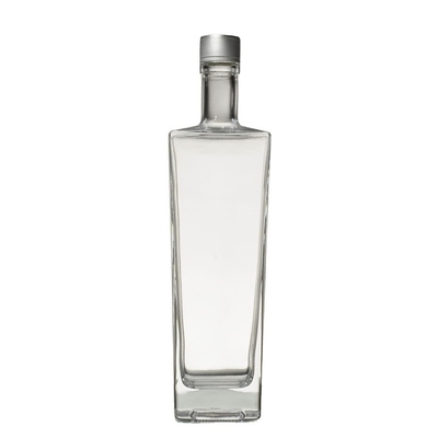 맑은 얼음 원형 700ml 750ml 음료 럼 보드카 유리 병 슈퍼 플린트 목걸이 재료