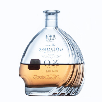고 플린트 유리 재료 700ml 750ml 럼 보드카 위스키 테킬라 코크로 된 유리 병