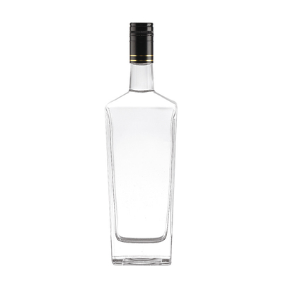 슈퍼 플린트 유리 물질 OEM / ODM를위한 어두운 사각형 술 병 200ml 500ml 750ml 1L