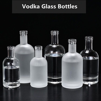 750ml 보드카 병, 얼음 질감과 크리스탈 화이트 유리 재료