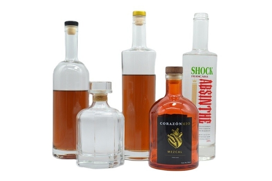 기본 재료 슈퍼 플린트 유리 재료 750ml 빈 보드카 스피릿 유리 병