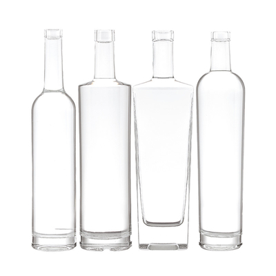 기본 재료 슈퍼 플린트 유리 재료 750ml 빈 보드카 스피릿 유리 병