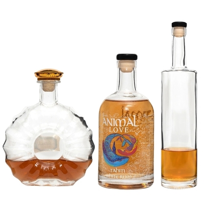 슈퍼 플린트 유리 재료 주문 700ml 리커 와인 진 위스키 보드카 스피릿스 코크 뚜?? 가 있는 유리 병