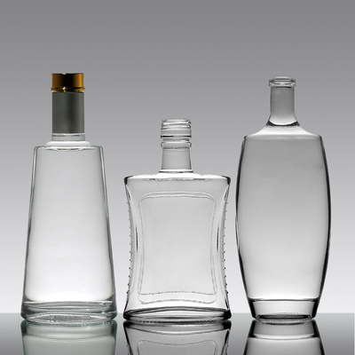 750ml 직사각형 브랜디 병, 긴 목과 슈퍼 플린트 유리