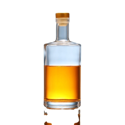 사용자 지정 로고 인쇄 250ml 500ml 750ml 맑은 유리 병 술 평면 위스키 병