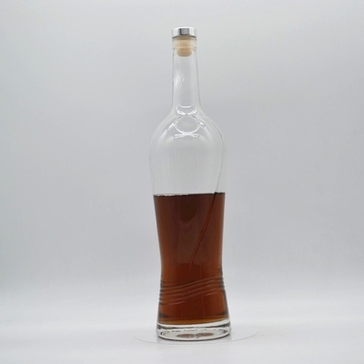 코크 밀폐형 750ml 유리 빈 병 슈퍼 플린트 재료의 고급 음료