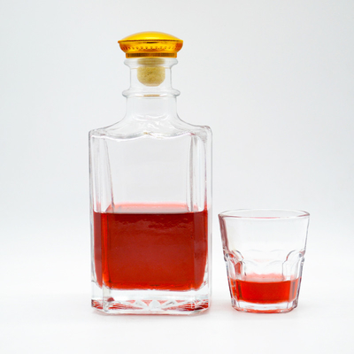 유리 병 판매 750ml 빈 얼음 슈퍼 플린트 스피릿 코크 톱과 술 병