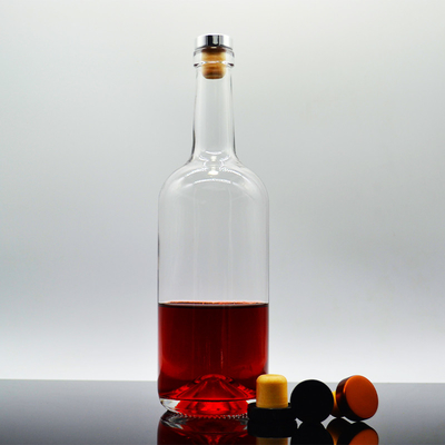 유리 병 판매 750ml 빈 얼음 슈퍼 플린트 스피릿 코크 톱과 술 병