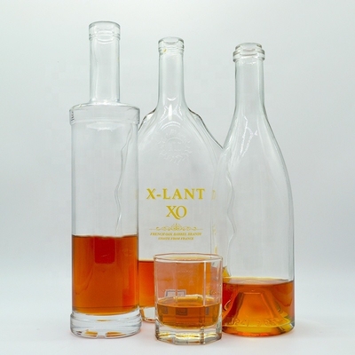 유리 병 500ml 750ml 맑은 빈 진 와인 위스키 브랜디 보드카 SGS 인증