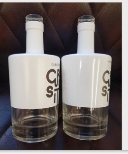 750ml 슈퍼 플린트 유리 음료 병 매트 흑백 맞춤 라벨