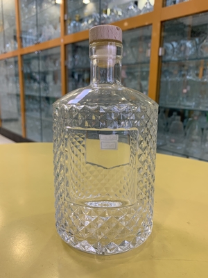 기본 재료 크리스탈 유리 500ml 700ml 빈 보드카 와인 병 코크