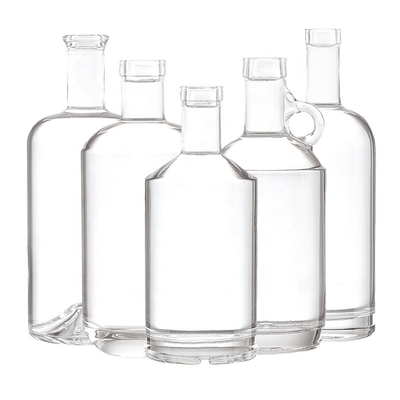 750ml 유리 음주 병 금속 라벨 OEM/ODM 허용 럼 위스키 보드카