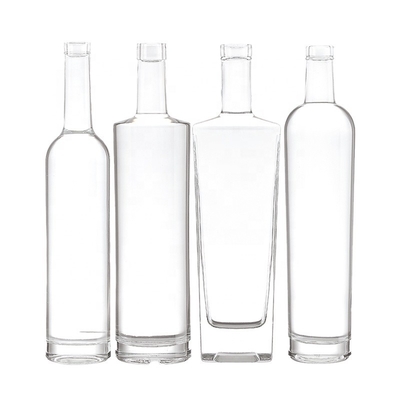 750ml 유리 음주 병 금속 라벨 OEM/ODM 허용 럼 위스키 보드카