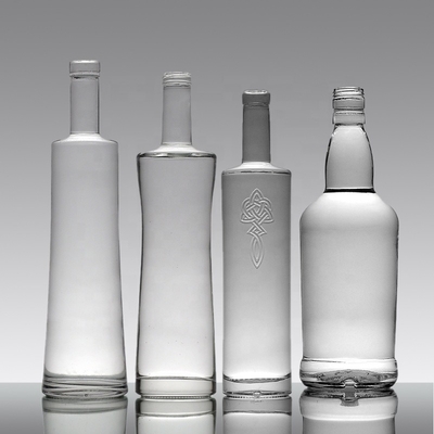 750ml 유리 음주 병 금속 라벨 OEM/ODM 허용 럼 위스키 보드카