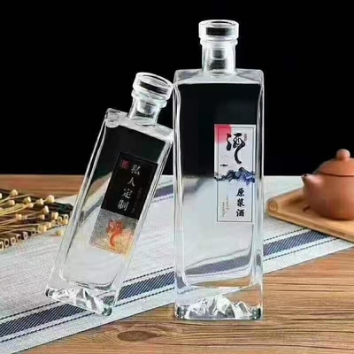 주문 디자인 750ml 광형 유리 와인 병 와인 밀폐 유형 코크 / 스크루 톱