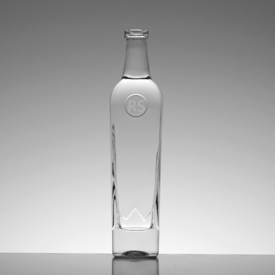 디칼 표면 처리 750ml 와인 리몬첼로 리커를위한 맑은 높은 유리 병