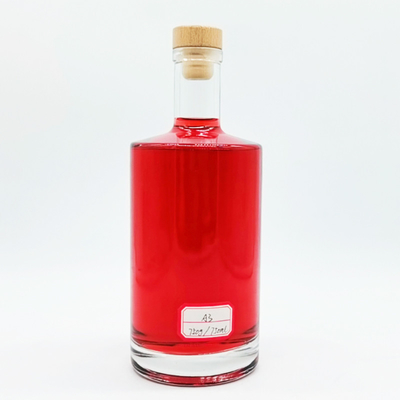 750ml 뚜?? 이 있는 절대 유리 병 맞춤형 멋진 둥근 투명한 유리 보드카 병