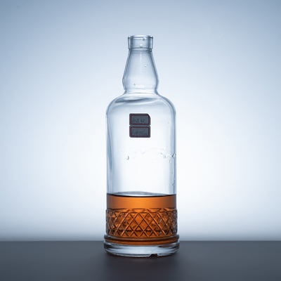 주문 위스키 유리 병 용량 500ml/1000ml/375ml 스크린 프린팅 사각형 모양