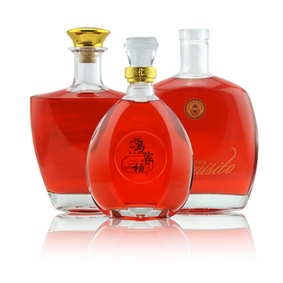 1000ml 광장 페인트 빈 테킬라 럼 유리 병 슈퍼 플린트 재료