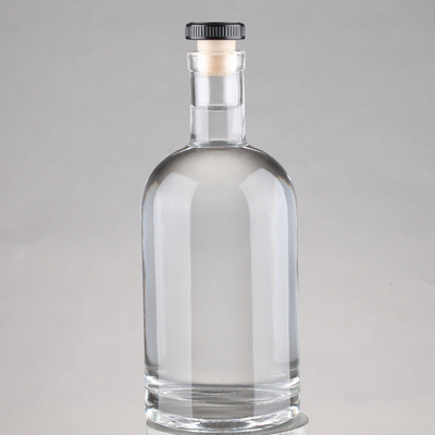 크리스탈 화이트 500ml 700ml 750ml 슈퍼 플린트 유리 빈 럼 맑은 술 병 디자이너