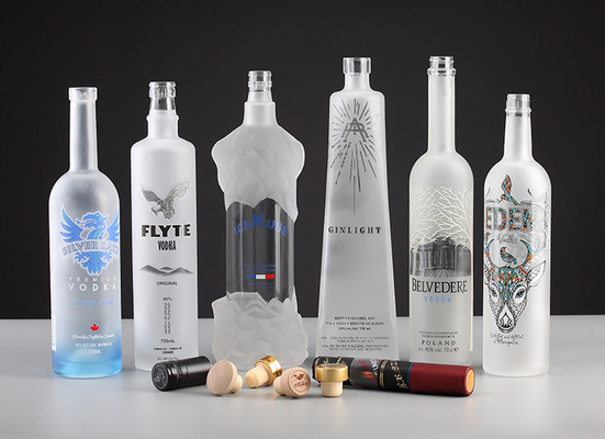 산업용 음료 500ml 750ml 1 리터 유리 병 술 와인 보드카 스피릿