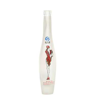 블랙 보드카 진 250ml 빈 주스 맞춤 샴페인 골드 레이블과 정사각형 유리 병