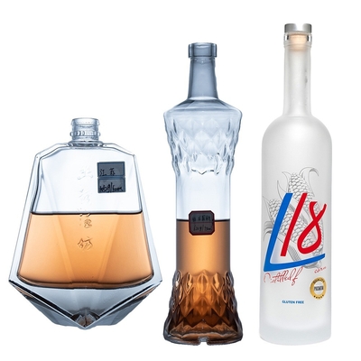 슈퍼 플린트 글래스 기본 재료 병 맞춤형 빈 위스키 와인 유리 병 500/750ml