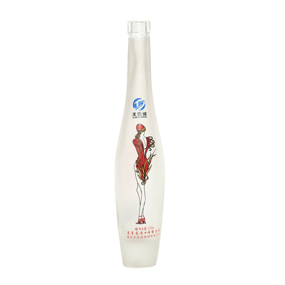 맑은 375ml 500ml 700ml 750ml 주문형 얼음 인쇄 스프레이 브랜디 위스키 리커 보드카 병