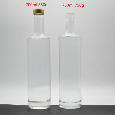 슈퍼 플린트 유리 목걸이 원형 700ml 코크 톱 맑은 진 병