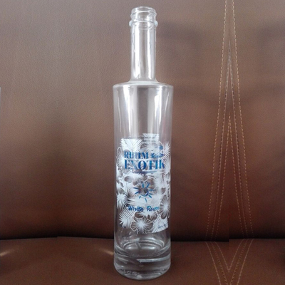 슈퍼 플린트 유리 목걸이 원형 700ml 코크 톱 맑은 진 병