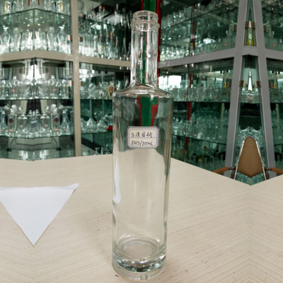 슈퍼 플린트 유리 목걸이 원형 700ml 코크 톱 맑은 진 병