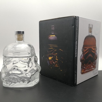 디칼 표면 처리 주문 디자인 750ml 유리 병 술 위스키 진 보드카