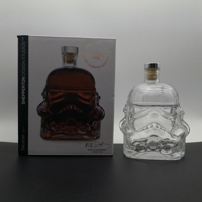 디칼 표면 처리 주문 디자인 750ml 유리 병 술 위스키 진 보드카