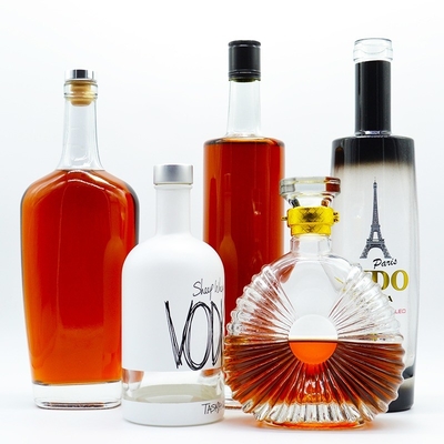 1000ml 750ml 700ml 500ml 유리 병을 주문하여 음료수 보드카 진 위스키 CE 표준