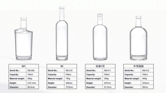 투명한 750ml 얼음성 음료 알코올 음료 와스키 보드카 병 1000ml