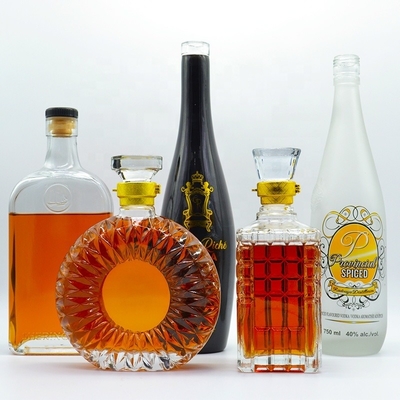 750ml 보드카 유리 병 디칼 표면 처리 및 크리스탈 컬러 스프레이 인쇄