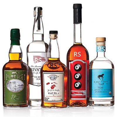 750ml 보드카 유리 병 디칼 표면 처리 및 크리스탈 컬러 스프레이 인쇄