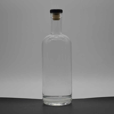 두꺼운 바닥 코크 및 라이커의 맞춤형 디자인을위한 슈퍼 플린트 유리 750ML 병