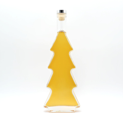 슈퍼 플린트 글래스 주문형 크리스마스 트리 모양 알코올 음료 병 500ml 700ml 750ml