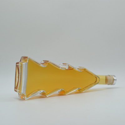 슈퍼 플린트 글래스 주문형 크리스마스 트리 모양 알코올 음료 병 500ml 700ml 750ml