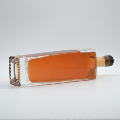 고 플린트 유리 재료 500ml 맑은 빈 흰색 보드카 유리 병 코크 750ml