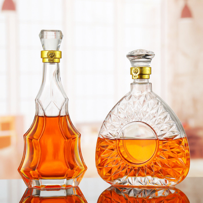 슈퍼 플린트 글래스 주문형 크리스마스 트리 모양 알코올 음료 병 500ml 700ml 750ml