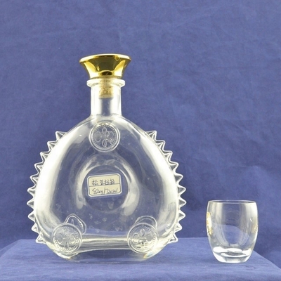 750ML 사용자 지정 스피릿 병 슈퍼 플린트 유리 재료 브랜디 유리 병 코크